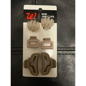 Walgreens Mini Jaw Clips Matte Finish 3 Styles Brown Taupe Cream Set